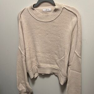 Chic Beige Crew Neck Sweater